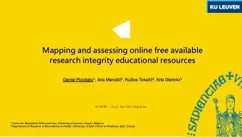 Mapping and assessing online free available  research integrity educational resources  Daniel