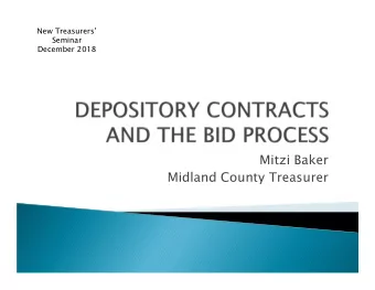Mitzi Baker  Midland County Treasurer  Where is the law on establishing a  Depository?