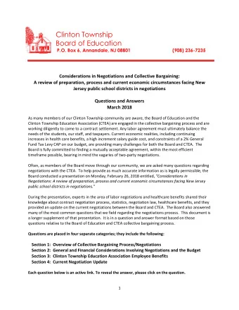 Clinton Township  Board of Education  P.O. Box 6, Annandale, NJ 08801