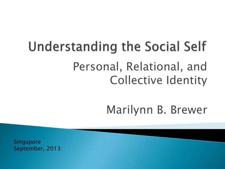 marilynn b brewer singapore september 2013 individual