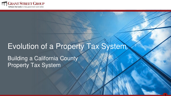 evolution of a property tax system