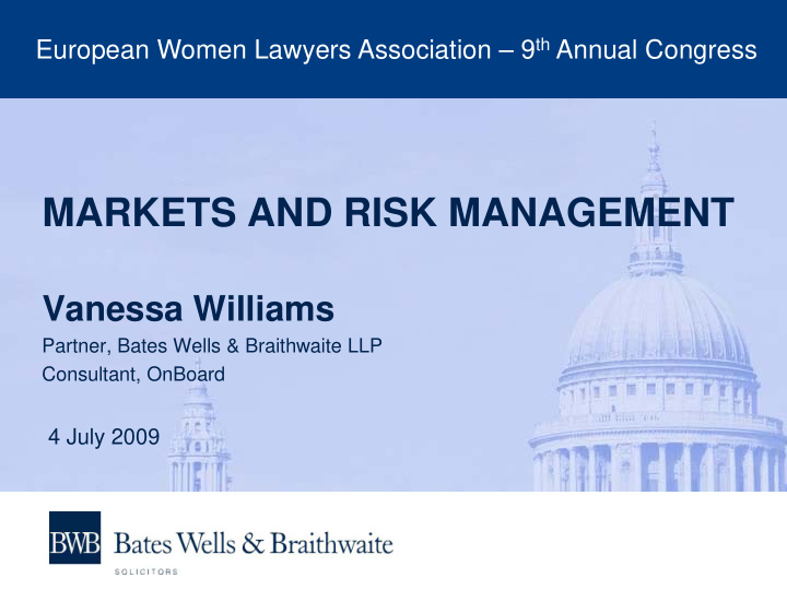 markets and risk management
