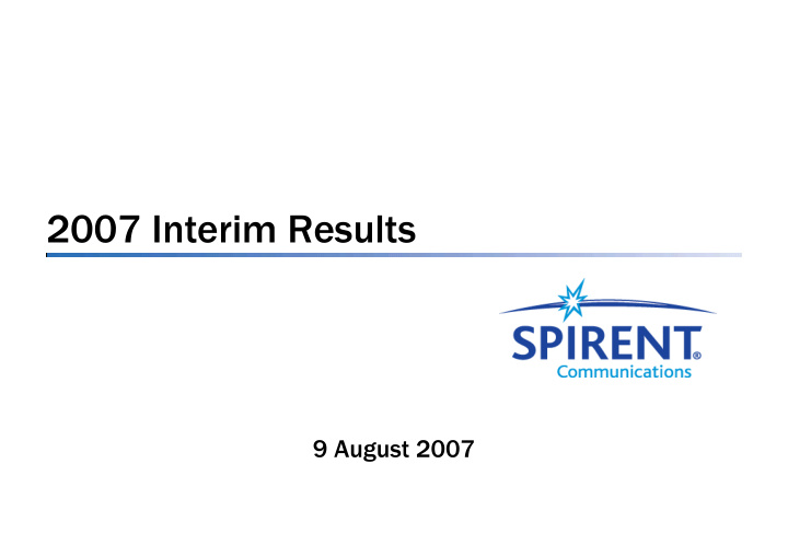 2007 interim results