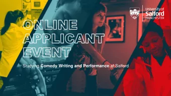 Studying Comedy Writing and Performance at Salford Programme Leader  Dr Richard Talbot Level 4