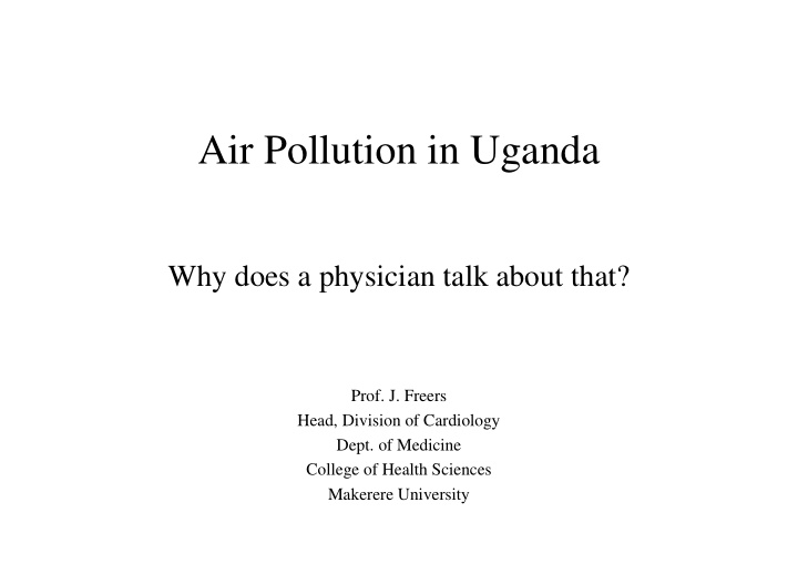 air pollution in uganda