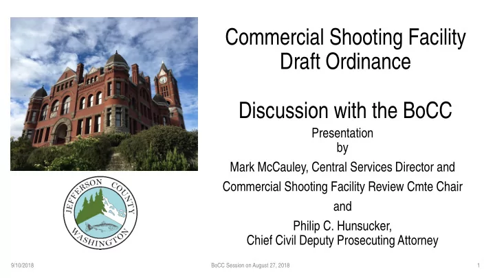 commercial shooting facility draft ordinance discussion
