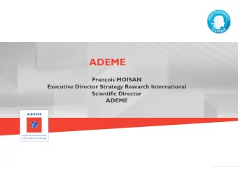 ADEME  Franois MOISAN  Executive Director Strategy Research International  Scientific Director