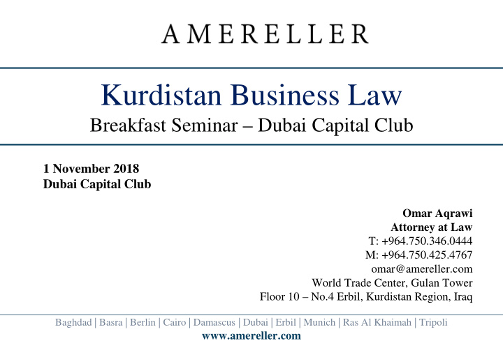 kurdistan business law