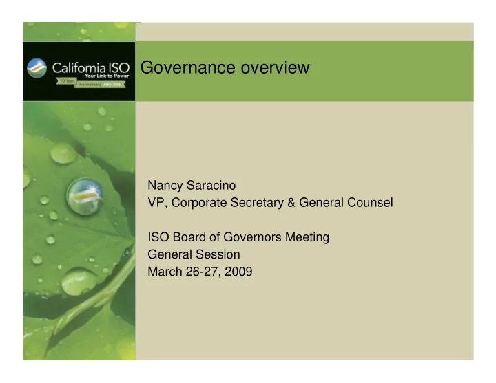 governance overview