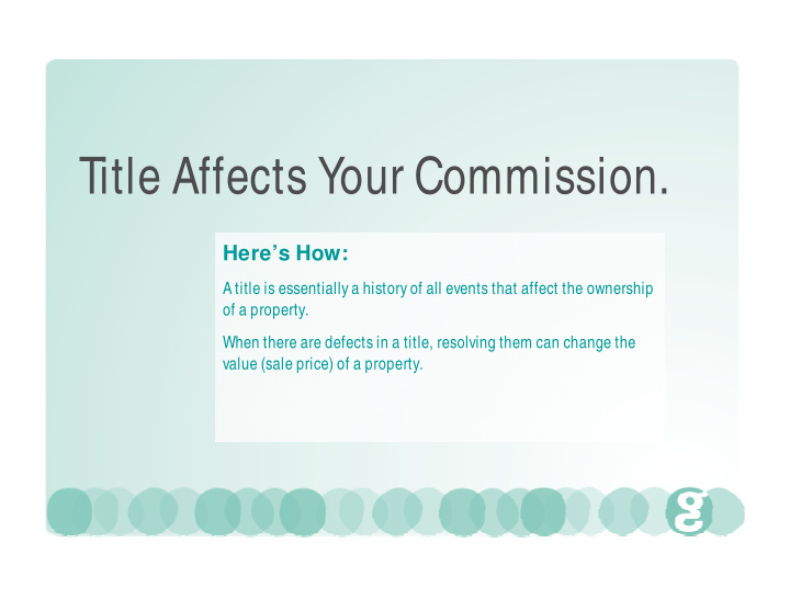 title affects your commission