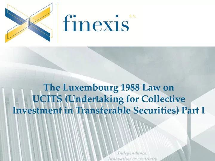 ucits undertaking for collective