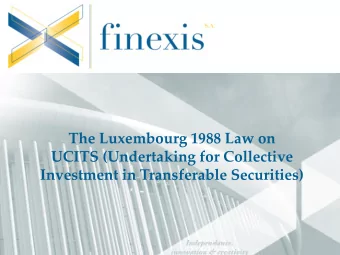 Investment in Transferable Securities)  Agenda  I.  Introduction  II.  Investment objectives  III.