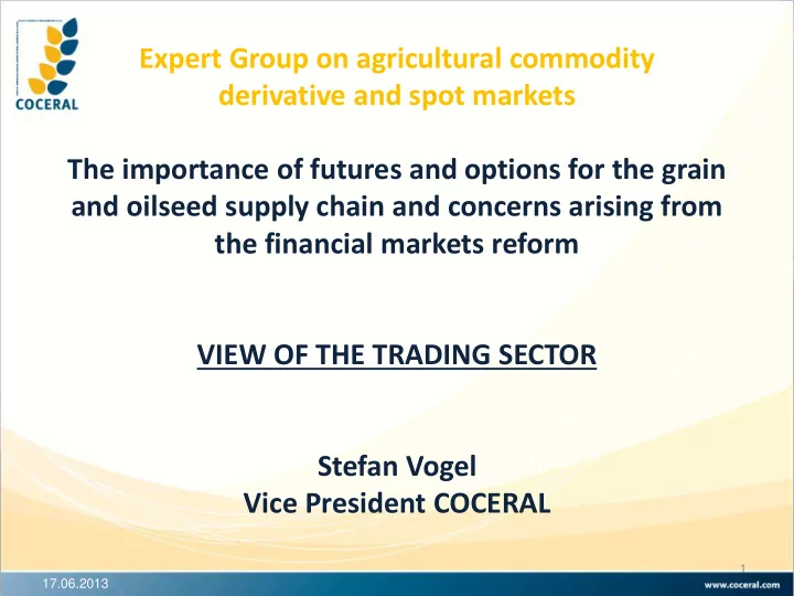 the importance of futures and options for the grain and