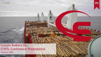 Scorpio Bulkers Inc.  STIFEL Conference Presentation  February 2020  Disclaimer This presentation