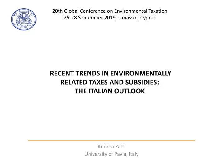 recent trends in environmentally