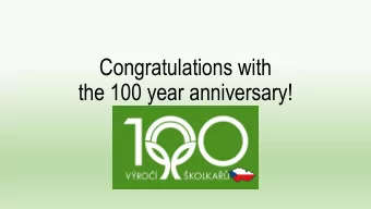 Congratulations with  the 100 year anniversary!  Thank you very much for your invitation  PLANET
