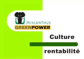 Culture  rentabilit  What is miscanthus?  Hybrid species of herbaceous  Hybrid species of