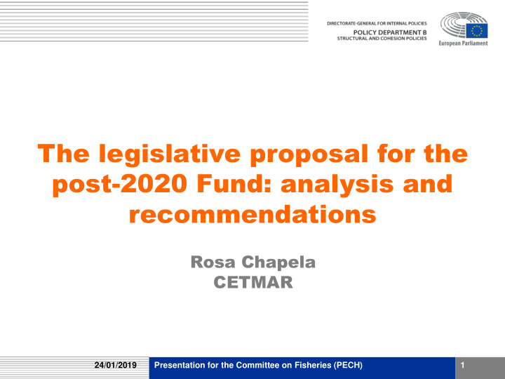 the legislative proposal for the post 2020 fund analysis