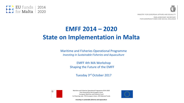 emff 2014 2020 state on implementation in malta
