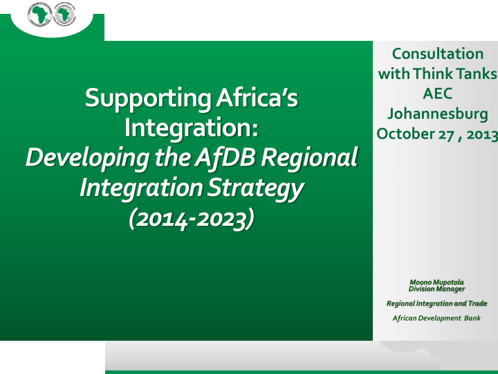 consultation with think tanks supporting africa s aec