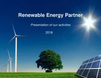 Renewable Energy Partner  Presentation of our activities  2018  Confidential  OUTLINE  SECTION