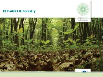 EIP-AGRI &amp; Forestry  EIP-AGRI &amp; Forestry EIP-AGRI follows several different aspects related
