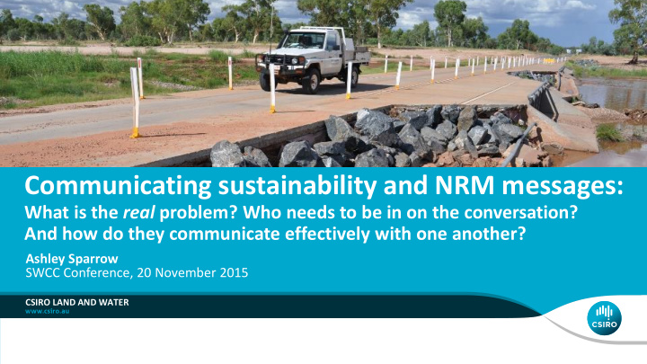 communicating sustainability and nrm messages