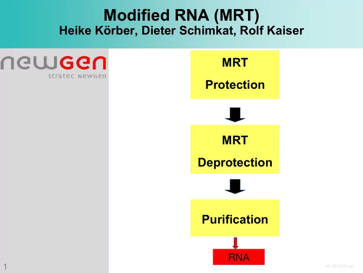 modified rna mrt