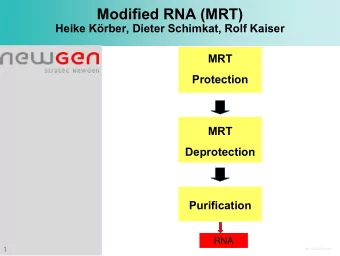 Modified RNA (MRT)  Heike Krber, Dieter Schimkat, Rolf Kaiser  MRT  Protection  MRT  Deprotection