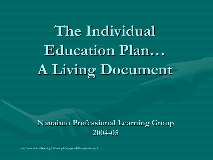 the individual the individual education plan education