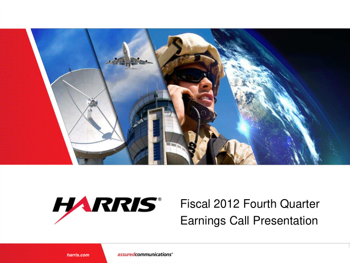 fiscal 2012 fourth quarter earnings call presentation