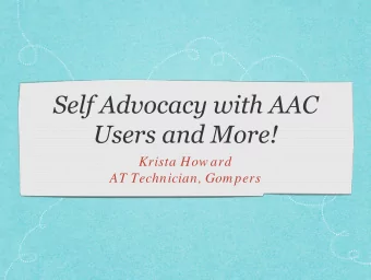 and  r  e  !  U  s  e  r  s  M  o  Krista How ard  AT Technician, Gom pers  About Me  My name is