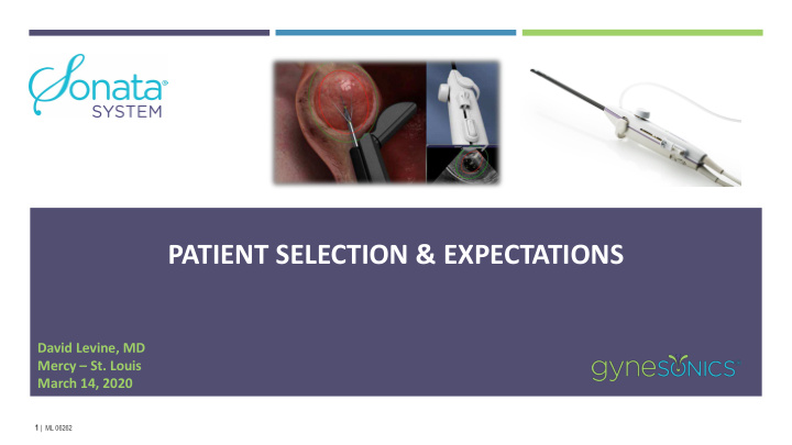 patient selection amp expectations