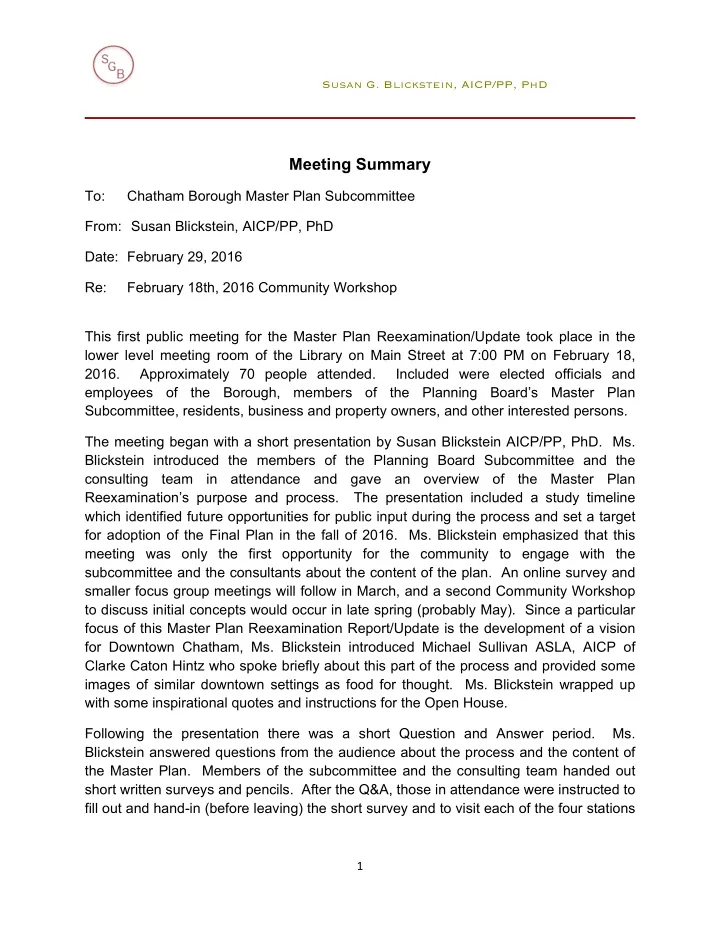 meeting summary