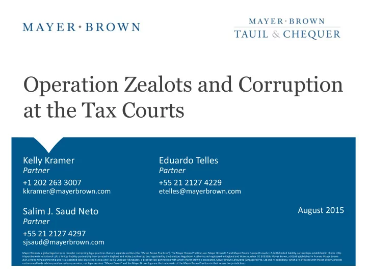 operation zealots and corruption at the tax courts
