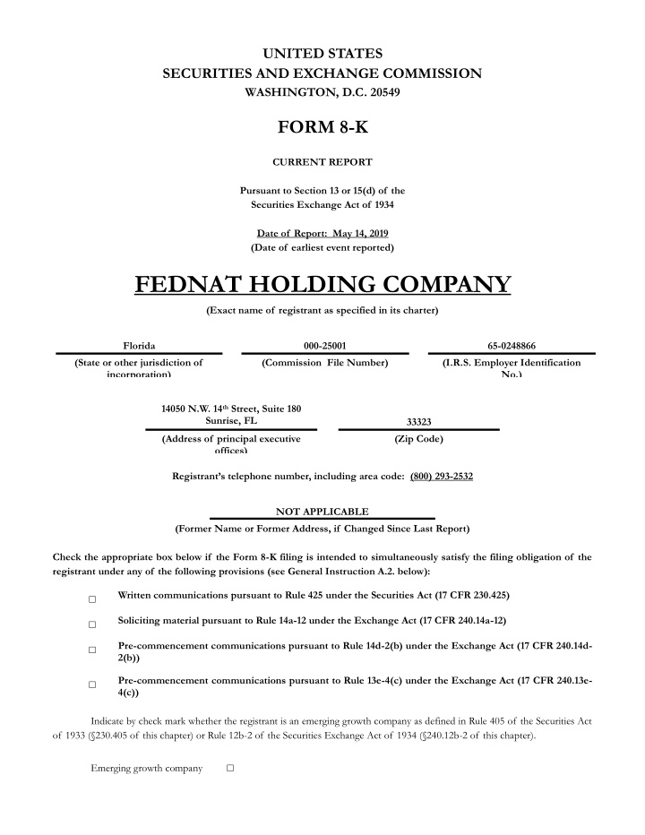 fednat holding company