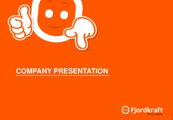 COMPANY PRESENTATION  1  Fjordkraft at a glance  a leading Norwegian electricity  retailer for