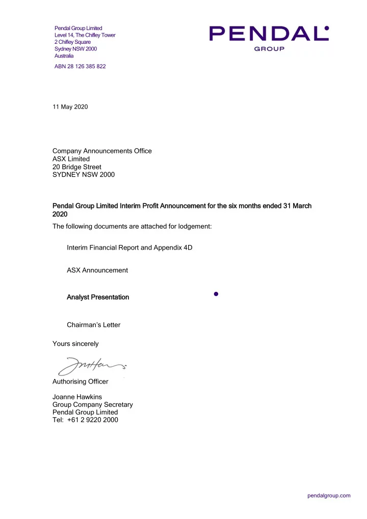 2020 half year results