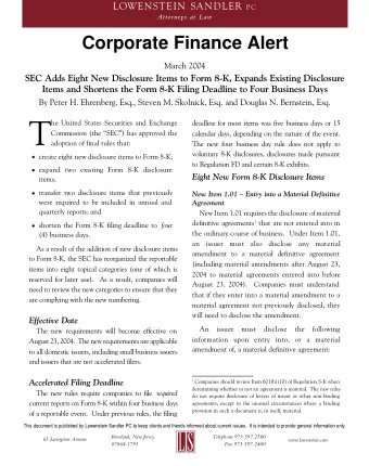 T  he United States Securities and Exchange  deadline for most items was five business days or 15