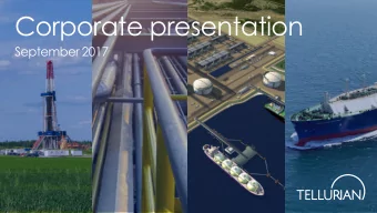 2017  Corporate presentation  September 2017  Cautionary statements  Forward looking statements