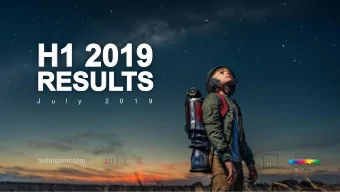 J  u  l  y  2  0  1  9  technicolor.com  contains certain statements that  are based on  constitute