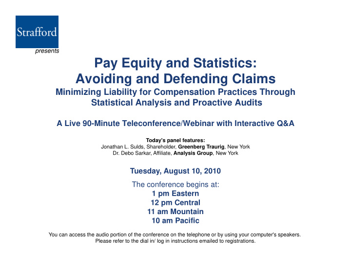 pay equity and statistics avoiding and defending claims g