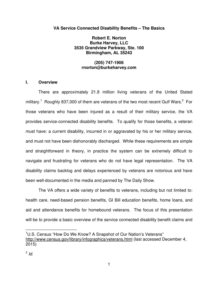 va service connected disability benefits the basics