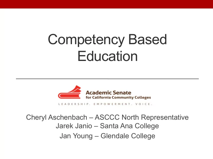 competency based education