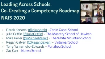 Leading Across Schools:  Co-Creating a Competency Roadmap  NAIS 2020  Derek Kanarek (@dkanarek)