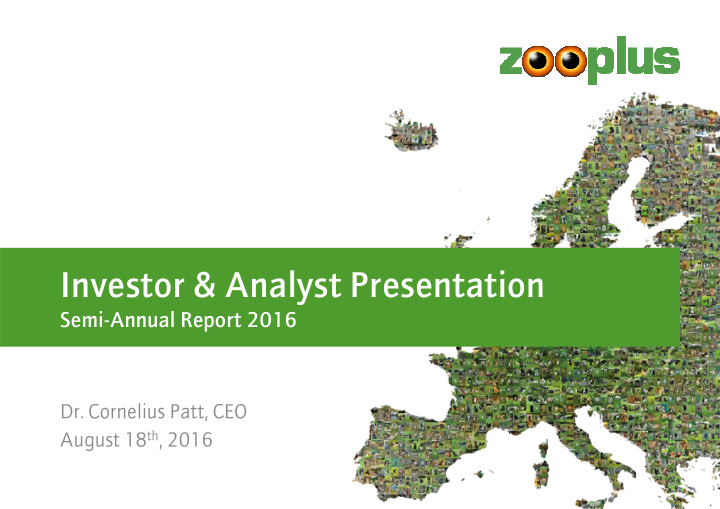 investor analyst presentation