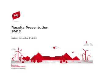Results Presentation  9M13 Lisbon, November 1 st , 2013  0  Disclaimer This document has been
