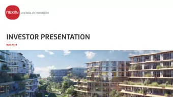 INVESTOR PRESENTATION  MAY 2019  Disclaimer  The information contained in this document has not