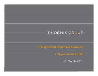 The specialist closed life business  Full year results 2009  31 March 2010  31 March 2010  0