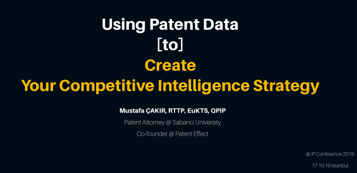 using patent data to create your competitive intelligence